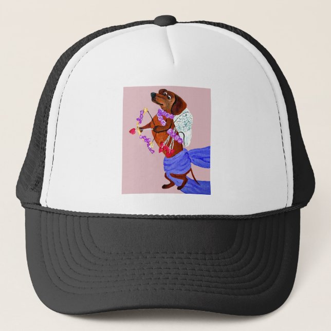 Gorra De Camionero Cupid del Dachshund (Anverso)