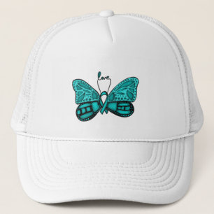 Gorra De Camionero Cúpula verde azulada de cáncer de ovario
