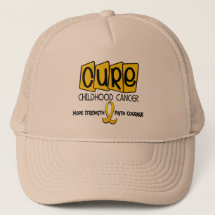Gorra De Camionero CURACIÓN de la conciencia del cáncer de la niñe