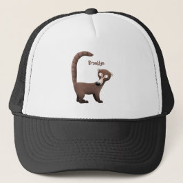 Gorra De Camionero Curioso ilustracion personalizado de coatimundi
