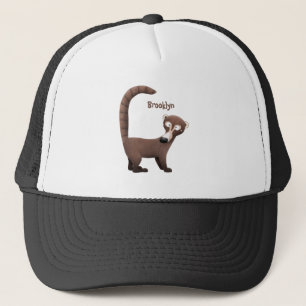 Gorra De Camionero Curioso ilustracion personalizado de coatimundi