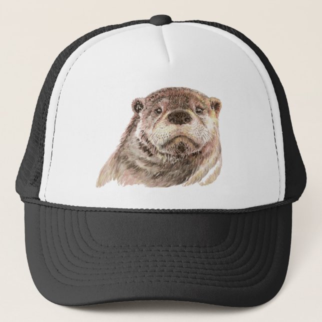 Gorra De Camionero Curioso Otter, una naturaleza animal rica (Anverso)