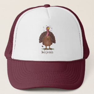 Gorra De Camionero Curioso pavo de corral marrón con personalizado de