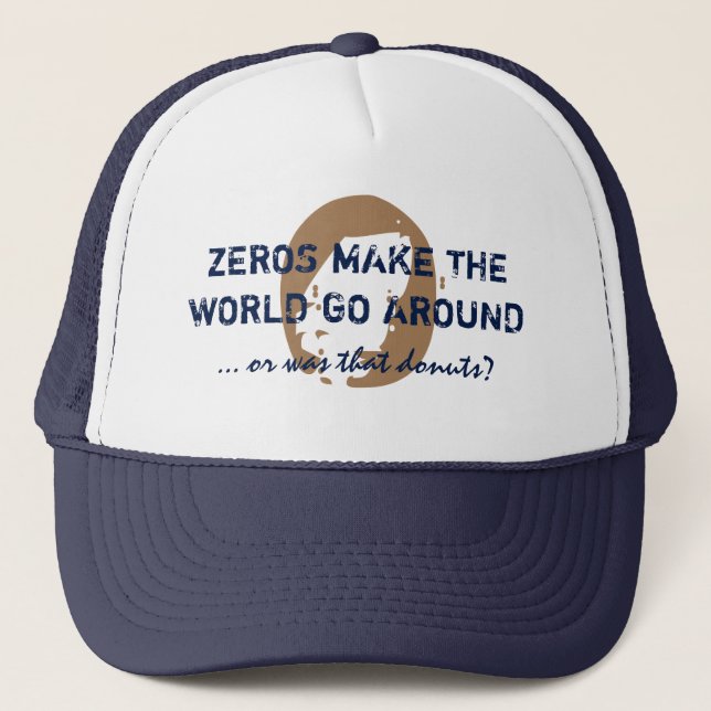 Gorra De Camionero Curioso ZEROS y DONUTS azul (Anverso)