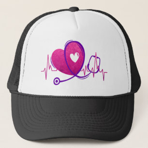 Gorra De Camionero Curva cardíaca con estetioscopio médico 2