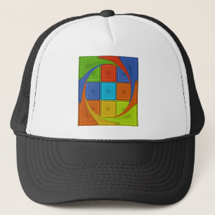 Gorra De Camionero Curva cuadrada verde dorada roja