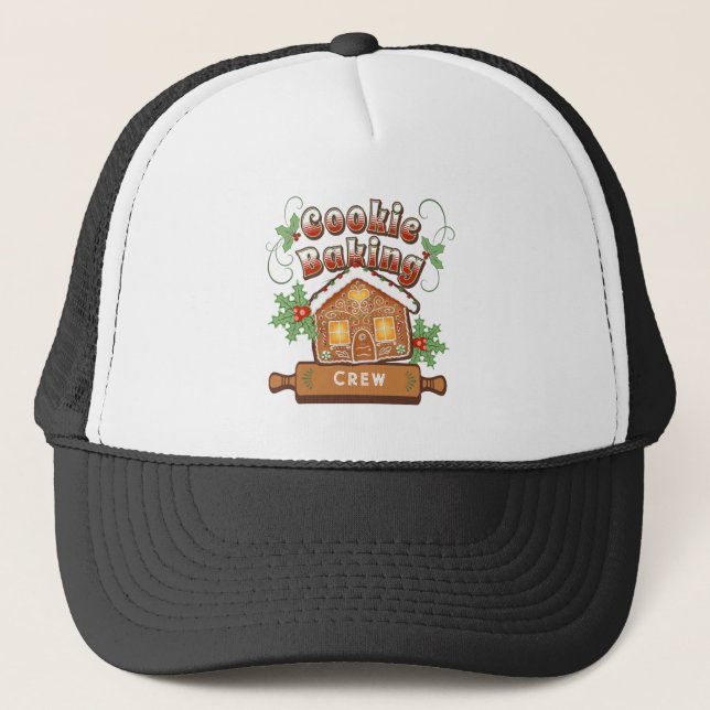 Gorra De Camionero Custom Christmas Cookie Baking Gingerbread House  (Anverso)