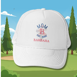 Gorra De Camionero Custom Elegant Floral MOM EST. Monogram