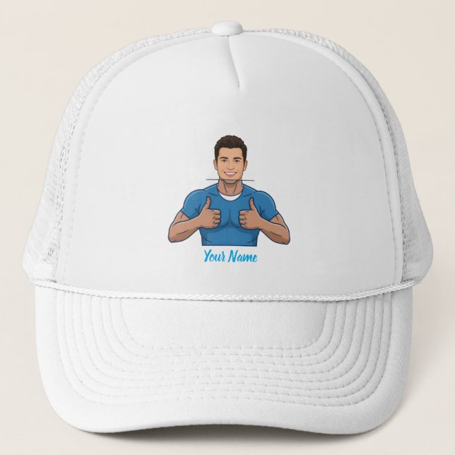 Gorra De Camionero Custom Face & Name Trucker Hat Personalized Summer (Anverso)
