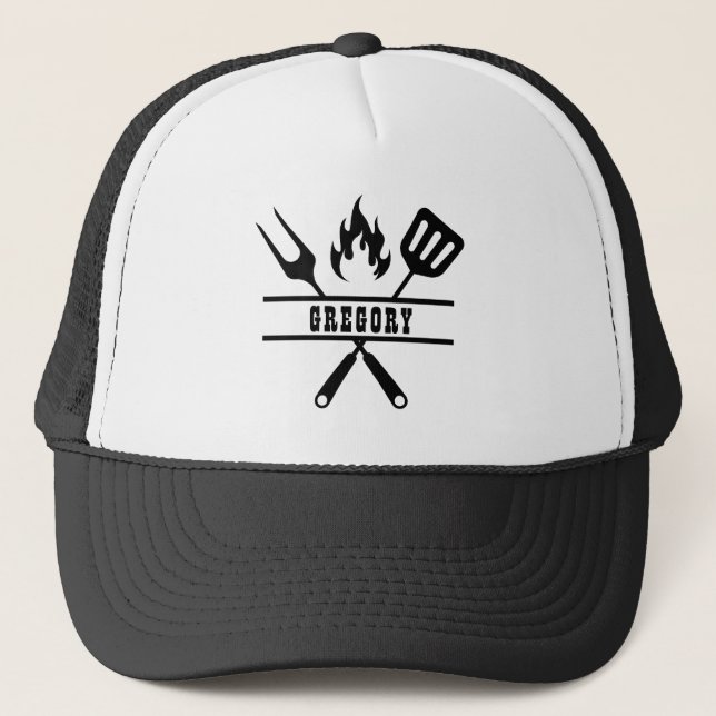 Gorra De Camionero Custom Name Grillmaster Utensil  (Anverso)