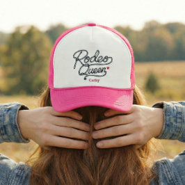 Gorra De Camionero Custom Pink Rodeo Queen Western Bachelorette Party