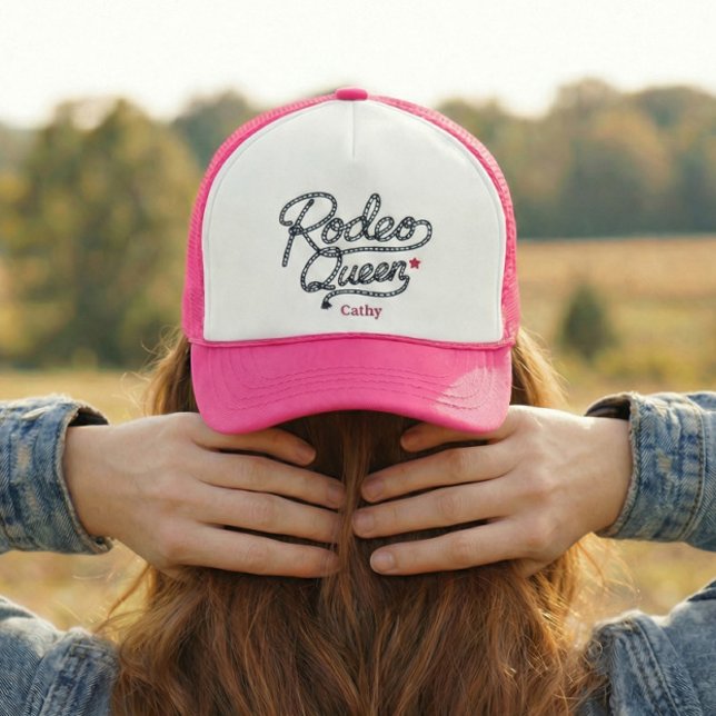 Gorra De Camionero Custom Pink Rodeo Queen Western Bachelorette Party (Subido por el creador)