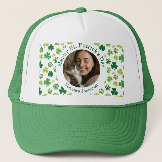 Gorra De Camionero Custom St. Patrick’s Day Pet Lover  (Anverso)