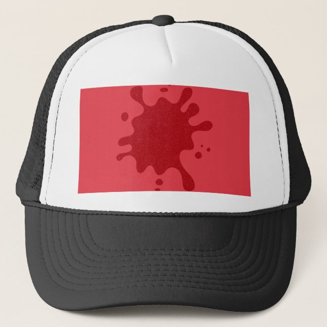 Gorra De Camionero Custom Tomato Red Splash Trucker Hat (Anverso)