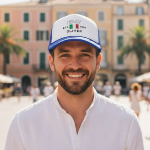 Gorra De Camionero Custom Trucker Cap for Italy Fans, Personalized