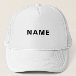 Gorra De Camionero Custom White Hat Featuring Bold NAME Letter Design