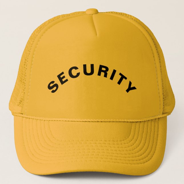 Gorra De Camionero Customizable SECURITY Text Statement Yellow (Anverso)