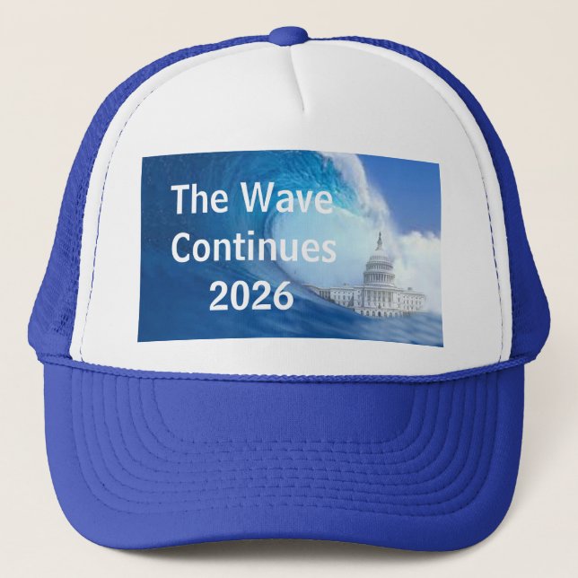 Gorra De Camionero Customize Blue Wave Election 2026 (Anverso)