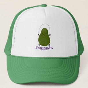 Gorra De Camionero Cute aguacate salto cuerda personalizado ilustraci