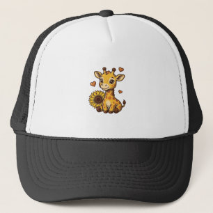 Gorra De Camionero Cute Baby Giraffe Sunflower Vintage Engraving Tee_