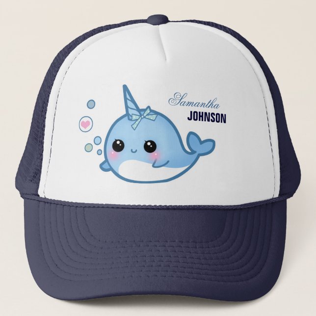 Gorra De Camionero Cute baby narwhal - Personalizado (Anverso)
