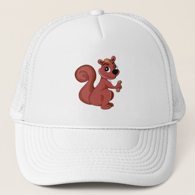 Gorra De Camionero Cute cartoon squirrel with a peanut  (Anverso)