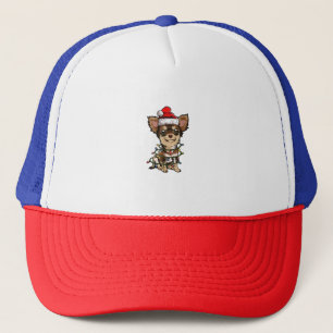 Gorra De Camionero Cute Chihuahua Santa Christmas Tree enciende Navid