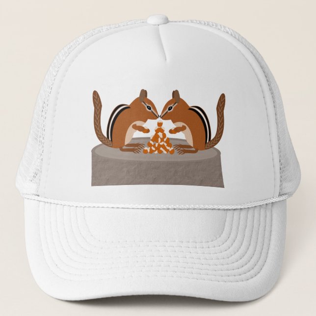 Gorra De Camionero Cute Chipmunks Fall Wedding (Anverso)