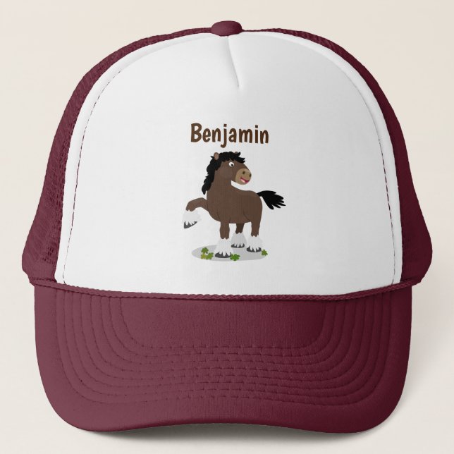 Gorra De Camionero Cute Clydesdale personalizado de caballo ilustraci (Anverso)
