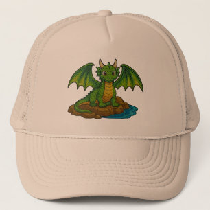 Gorra De Camionero Cute dragón verde