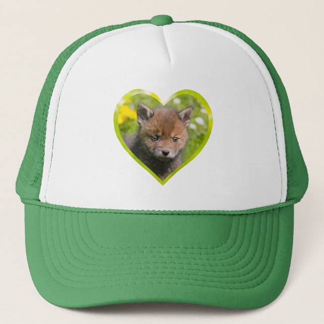 Gorra De Camionero Cute Fluffy Red Fox Wild Baby Animal Photo (Anverso)