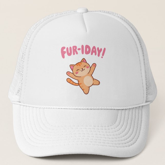 Gorra De Camionero Cute Fun Cat Fur-iday (Anverso)
