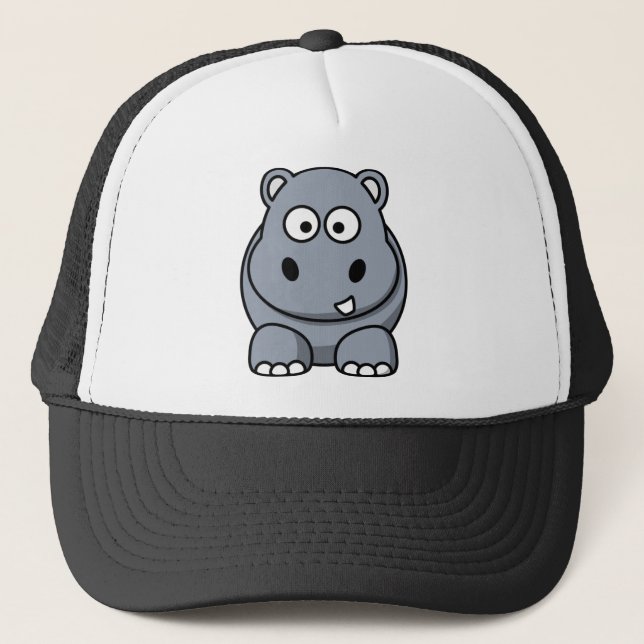Gorra De Camionero Cute Funny Hippo (Anverso)