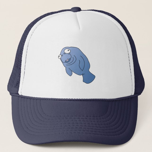 Gorra De Camionero Cute Manatee Hugger Personalizado Animal (Anverso)