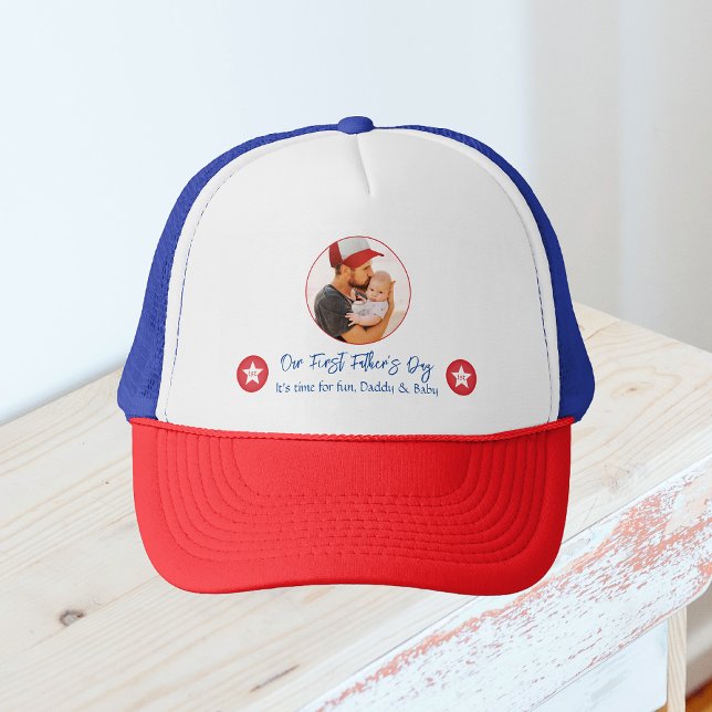 Gorra De Camionero Cute moderno papá simple bebé primer padre día (Subido por el creador)