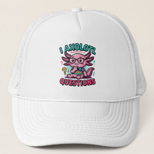 Gorra De Camionero Cute Nerd Axolotl I Axolotl Preguntas Marcas Meme