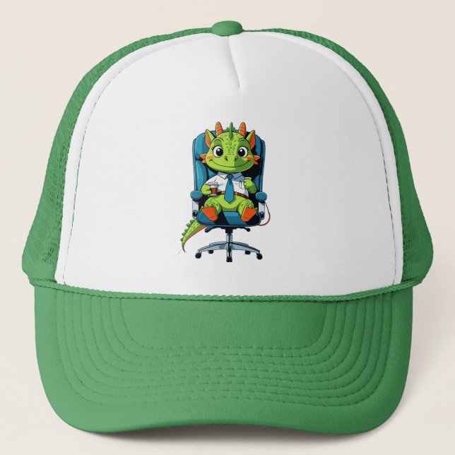 Gorra De Camionero Cute Office Dragon Cap | Funny Cartoon Hat (Anverso)