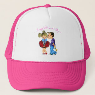 Gorra De Camionero Cute Pareja Romántica - Amor - Beso El día de San