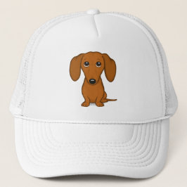Gorra De Camionero Cute Red Dachshund | Divertido Personalizado Wiene