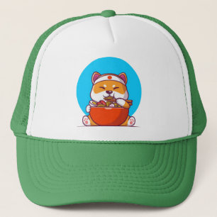 Gorra De Camionero Cute Shiba Inu comiendo fideos Ramen Personalizado