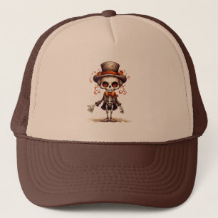 Gorra De Camionero Cute Skeleton Halloween Bruja