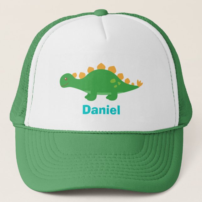 Gorra De Camionero Cute Stegosaurus Dinosaur Verde para (Anverso)