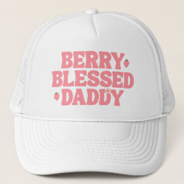 Gorra De Camionero Cute Strawberry Berry Blessed Daddy Pink Birthday
