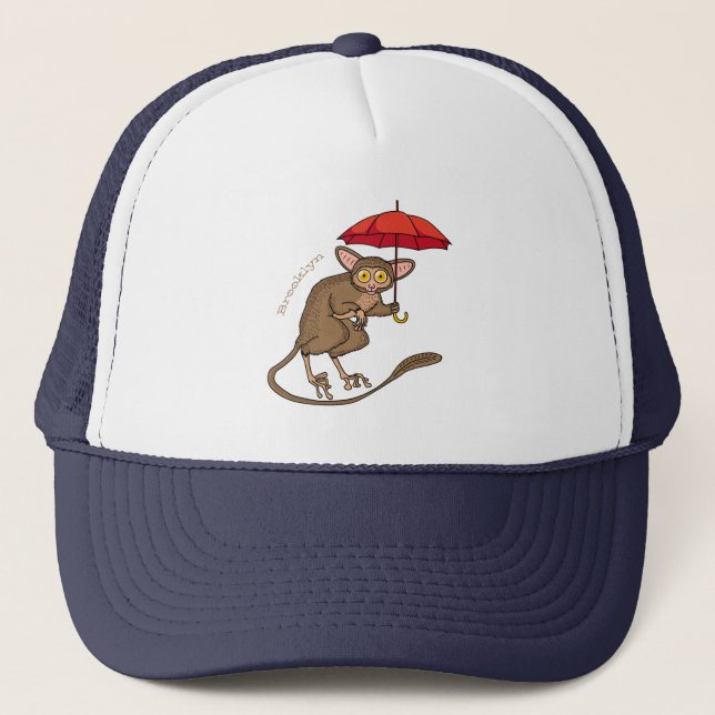 Gorra De Camionero Cute Tarsier con ilustracion personalizado paragua (Anverso)