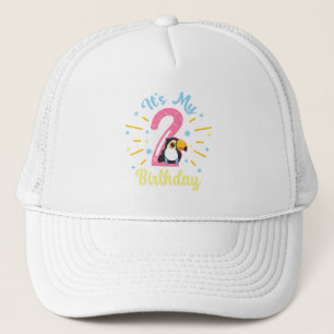 Gorra De Camionero Cute Toucan 2º cumpleaños Chica de dos años