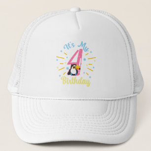 Gorra De Camionero Cute Toucan cuarto cumpleaños Chica de nacimientos