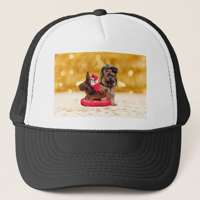 Gorra De Camionero Cute Yorkshire Terrier Merry Christmas (Anverso)