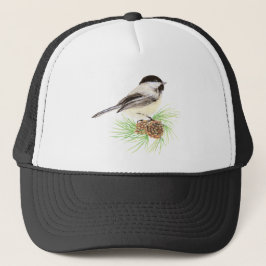 Gorra De Camionero Cuto acuarela Pollito Pino Árbol de pájaros