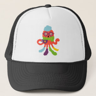 Gorra De Camionero Cuto colorido pixelado enfermo pulpo lanzar almoha