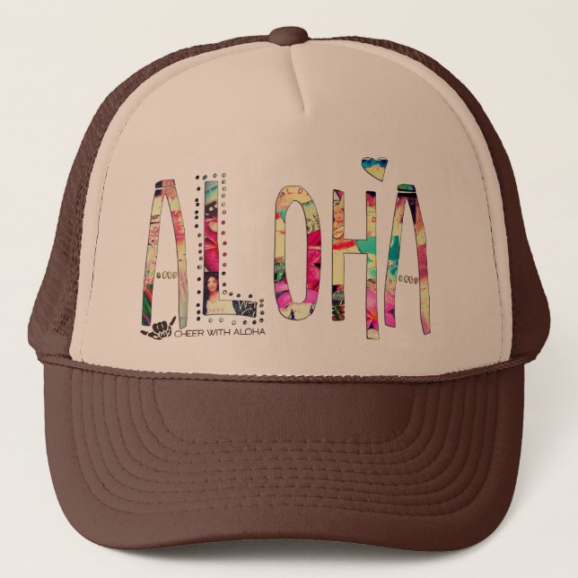 Gorra De Camionero CWA ALOHA COLLAGE Trucker (Anverso)
